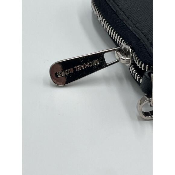 Michael Kors Zip-around Continental Black Genuine‎ Leather Jet Set Wallet - Picture 3 of 14